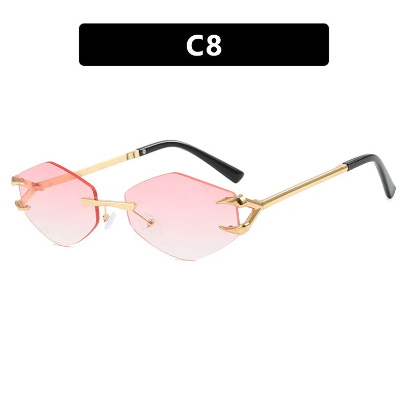 Damer geometrisk designer-solbrille med fremragende metallramme Luvikno
