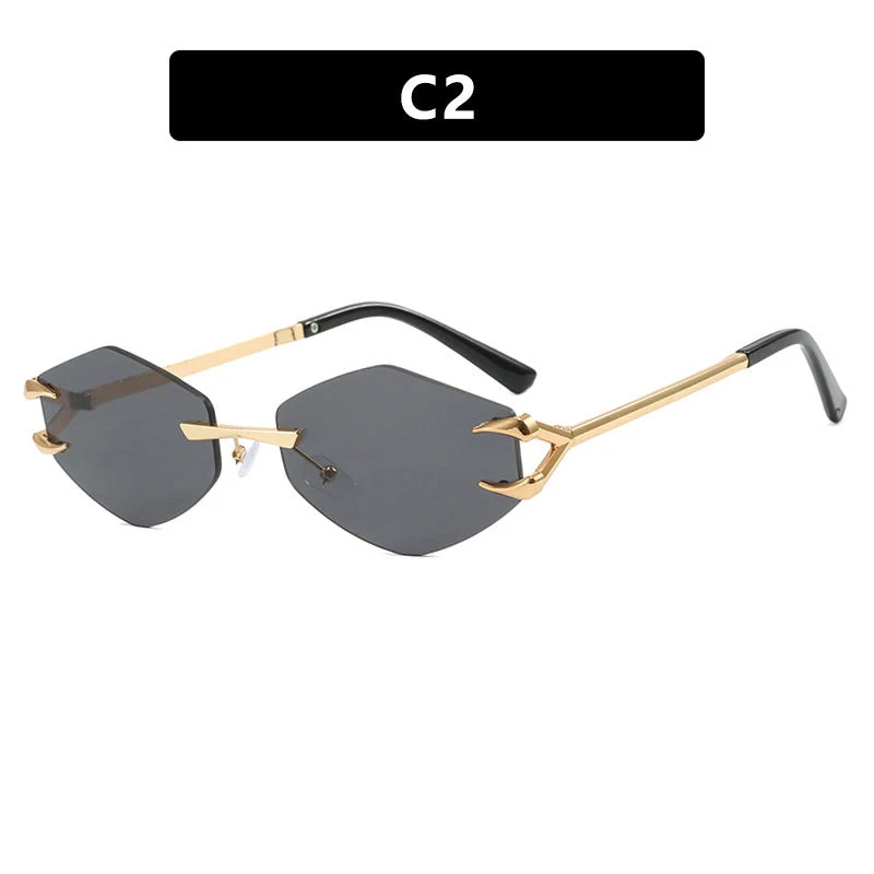 Damer geometrisk designer-solbrille med fremragende metallramme Luvikno