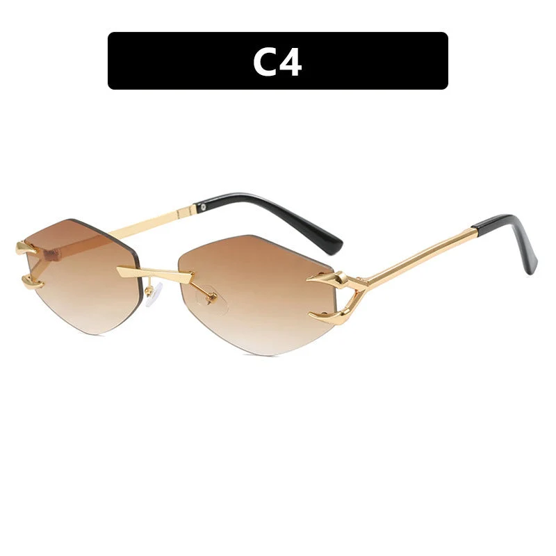 Damer geometrisk designer-solbrille med fremragende metallramme Luvikno