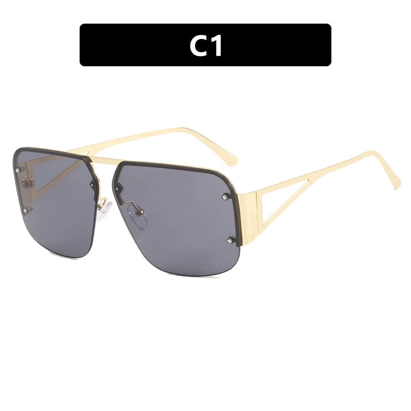 Dame futuristisk solbrille med firkantet ramme og speilende glass Luvikno