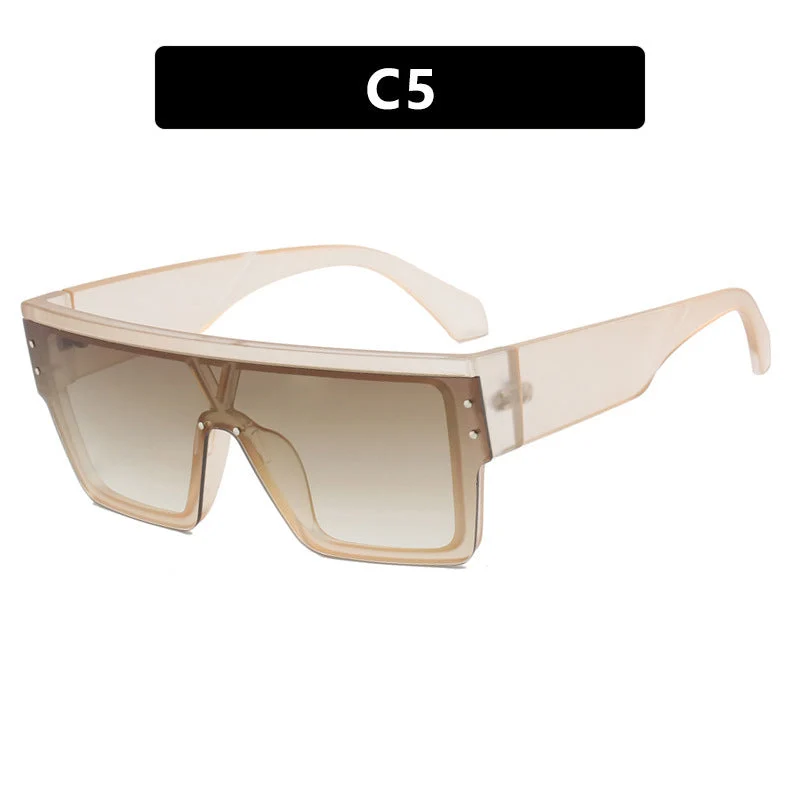 Dame futuristisk Oversized-solbrille med klare glass Luvikno