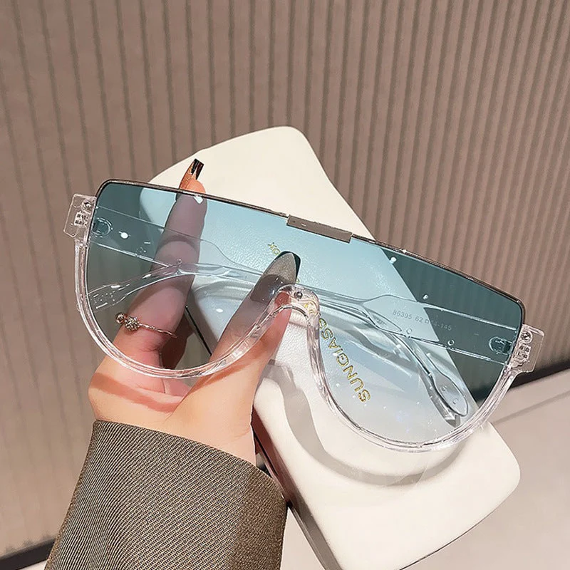 Dame Fashion-solbrille med futuristisk skjold-design Luvikno