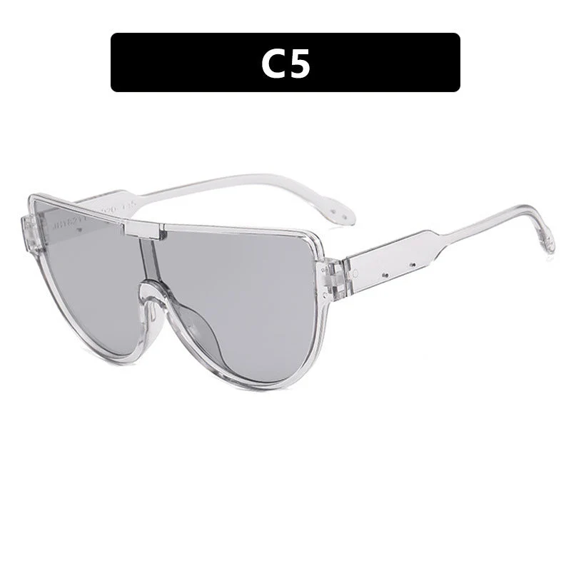 Dame Fashion-solbrille med futuristisk skjold-design Luvikno