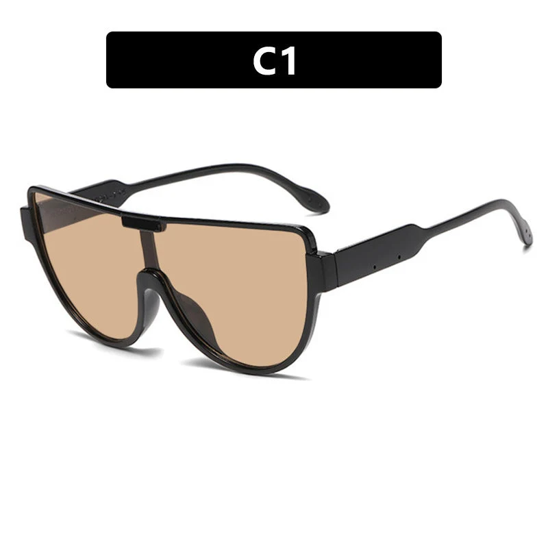 Dame Fashion-solbrille med futuristisk skjold-design Luvikno