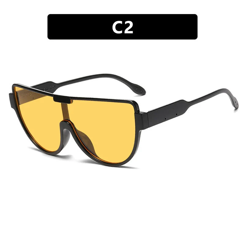 Dame Fashion-solbrille med futuristisk skjold-design Luvikno