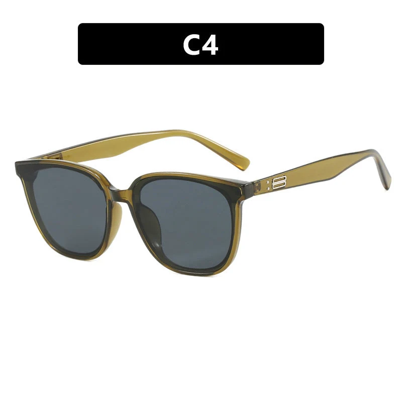 Dame elegant solbrille med trendy gjennomsiktig ramme Luvikno