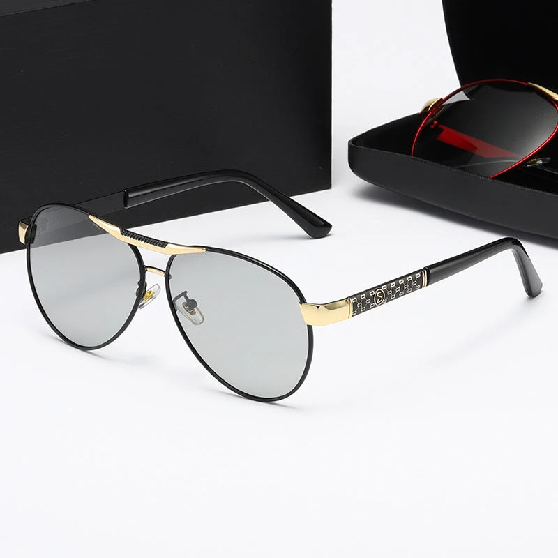 Damed elegante metall solbriller Luvikno