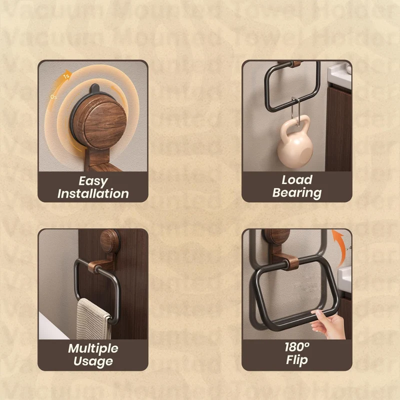 Handtuchring ohne Bohren – Wandhalter mit Saugnapf für Bad, Handtuch & Badezimmer