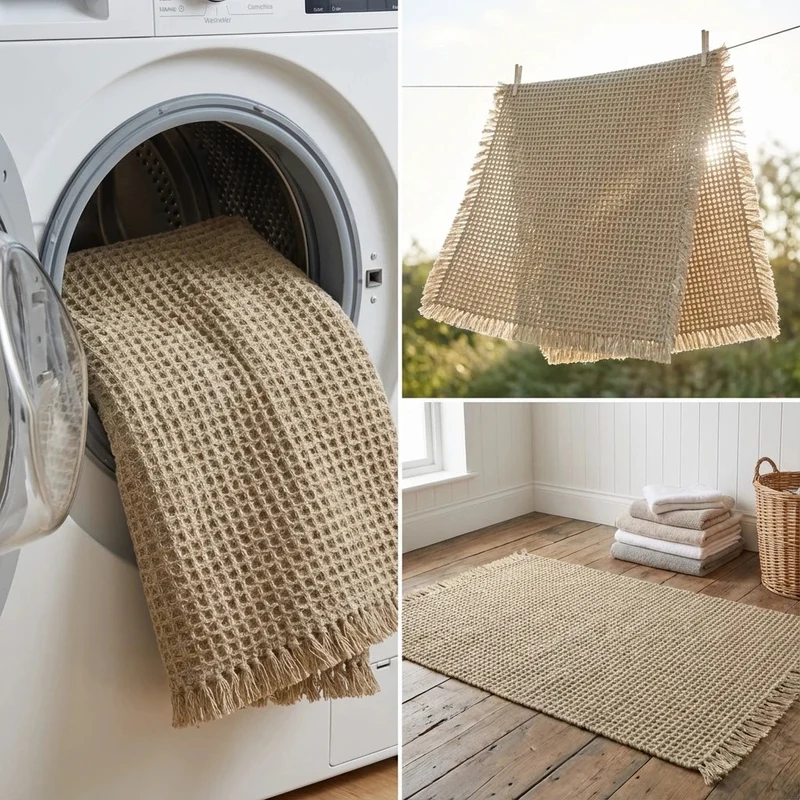 Schnell Trocknende Waffel-Badematte - Ultra-Saugfähiges Polyester für Badezimmer und Küche