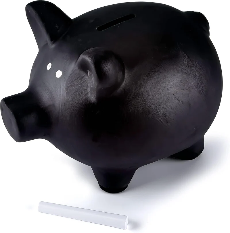 Keramik-Sparschwein zum Beschriften - Spardose mit Kreide