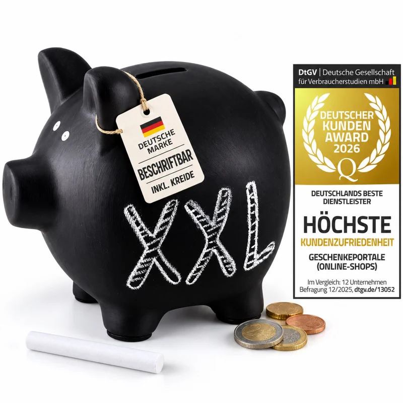 Keramik-Sparschwein zum Beschriften - Spardose mit Kreide