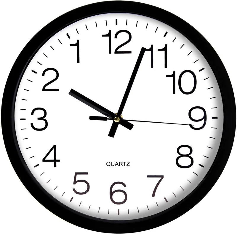 Rückwärts-Wanduhr 30 cm – Witzige Design-Uhr mit lautlosem Uhrwerk