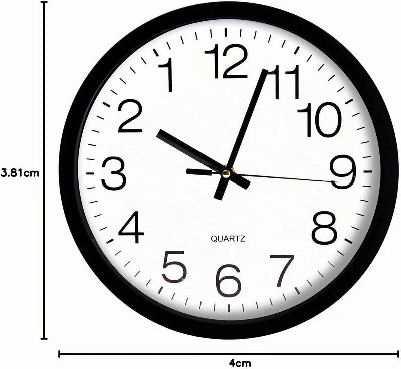 Rückwärts-Wanduhr 30 cm – Witzige Design-Uhr mit lautlosem Uhrwerk