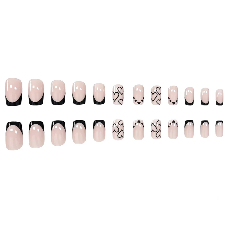 Heart-Inspired Acrylic Nail Art Set Stornfield