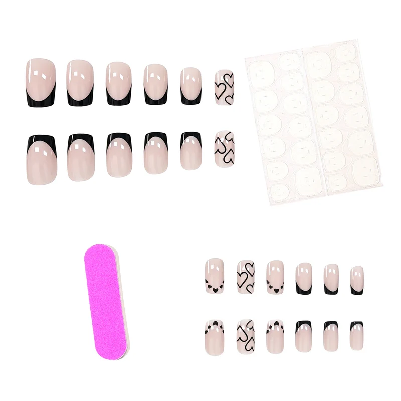 Heart-Inspired Acrylic Nail Art Set Stornfield