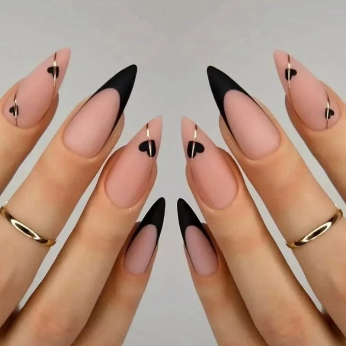 Heart-Embellished Stiletto Nail Art Stornfield
