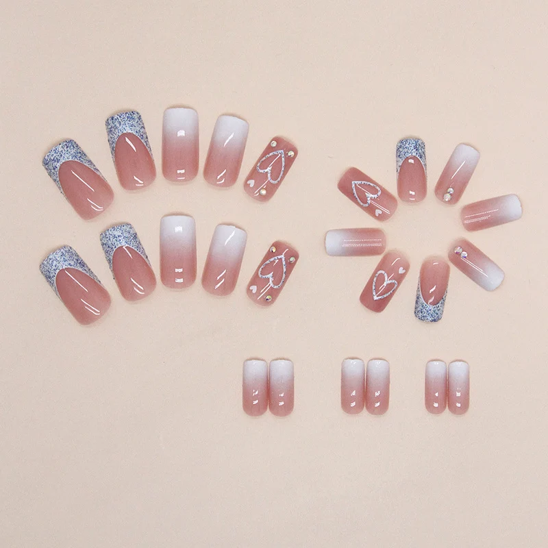 Heart-Embellished Nail Art Extensions Stornfield