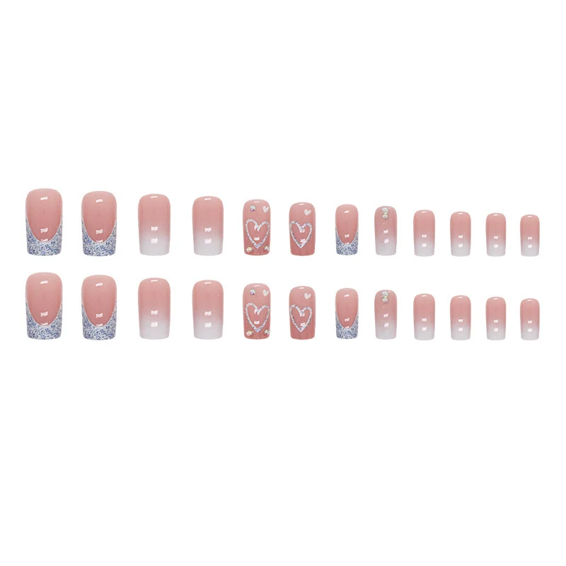 Heart-Embellished Nail Art Extensions Stornfield