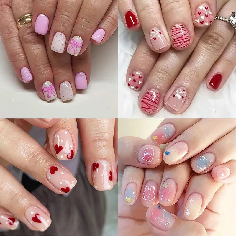 Heart-Embellished Nail Art Design Stornfield