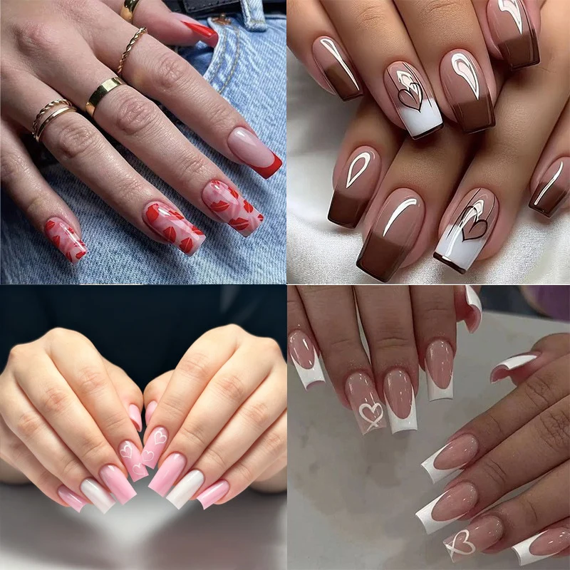 Heart-Embellished Gradient Nail Art Design Stornfield