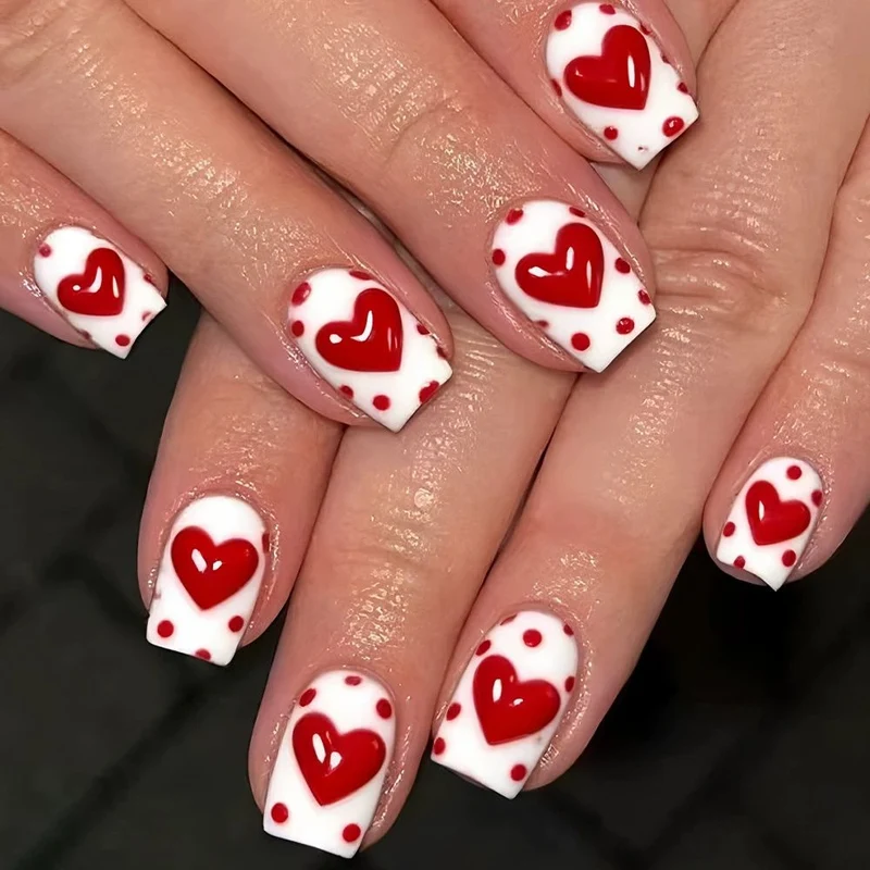 Heart-Embellished Gradient Nail Art Design Stornfield