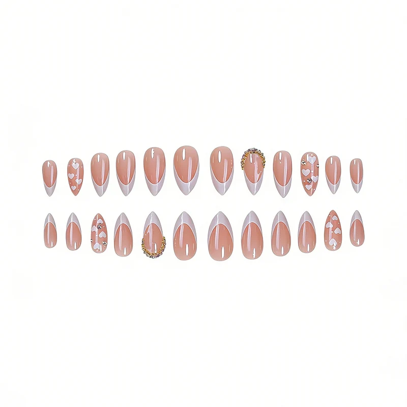 Heart-Embellished Gel Nail Art Set Stornfield