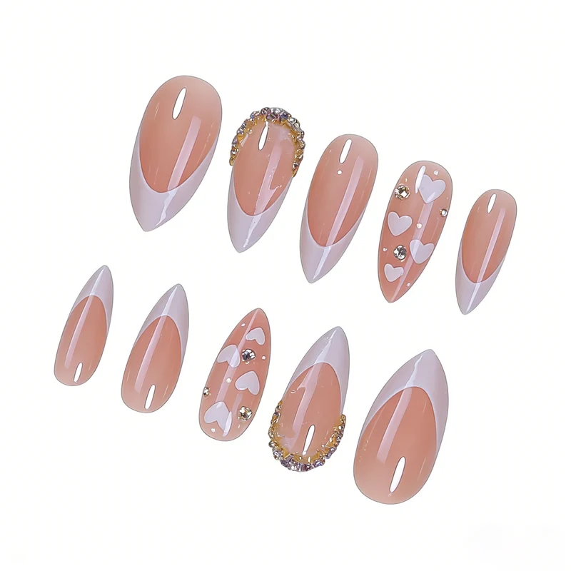 Heart-Embellished Gel Nail Art Set Stornfield