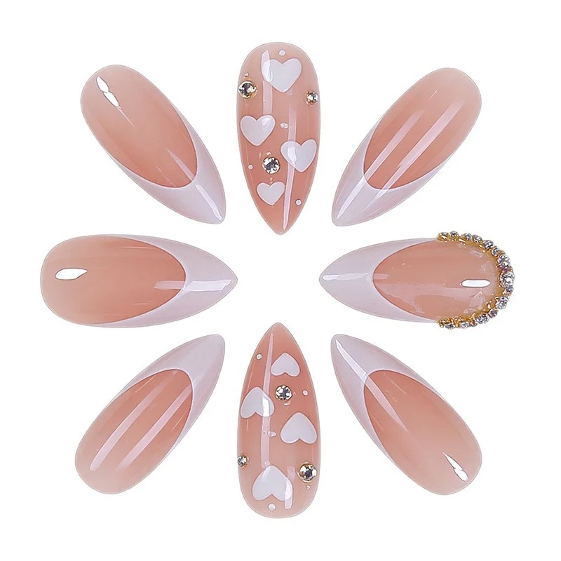 Heart-Embellished Gel Nail Art Set Stornfield