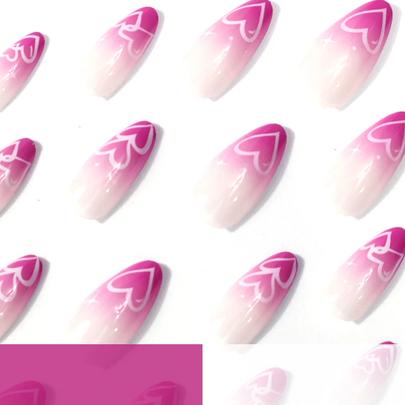 Heart-Embellished Almond Nail Art Set Stornfield