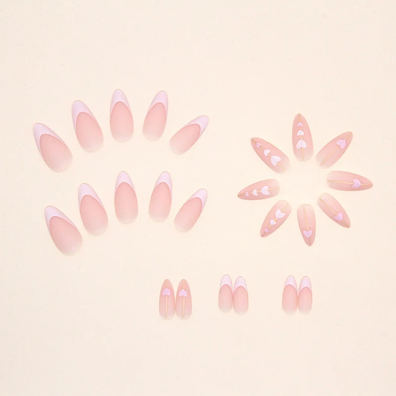 Heart-Embellished Acrylic Nail Extensions Stornfield
