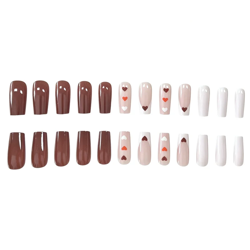Heart-Detail Acrylic Nail Art Enhancements Stornfield