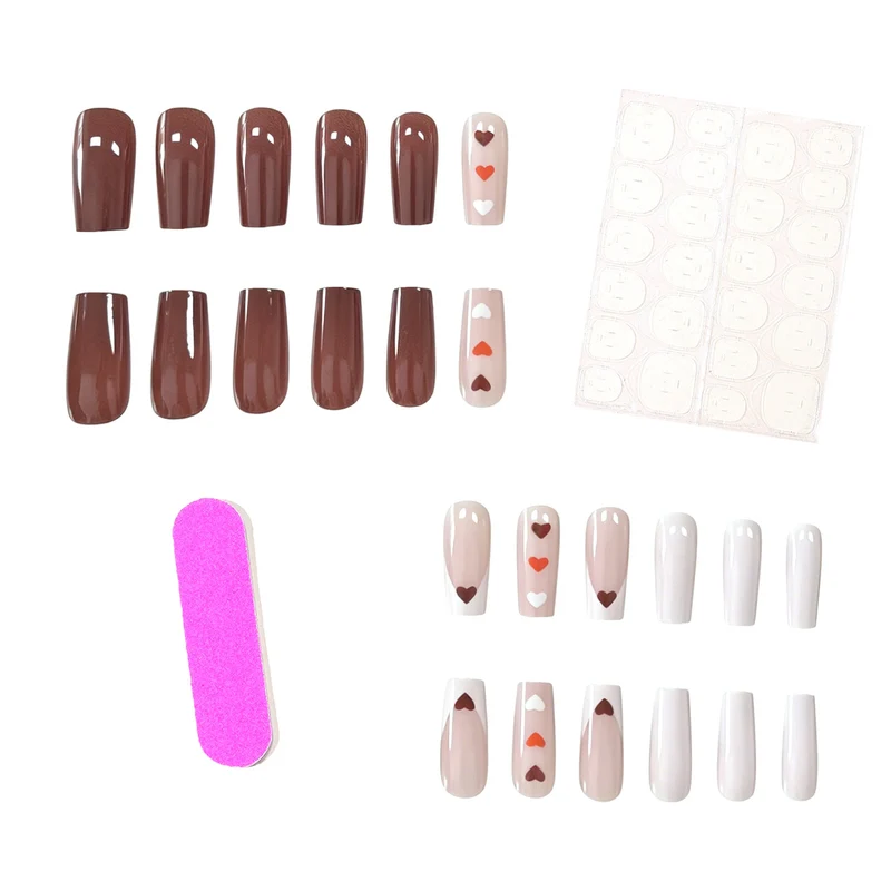 Heart-Detail Acrylic Nail Art Enhancements Stornfield