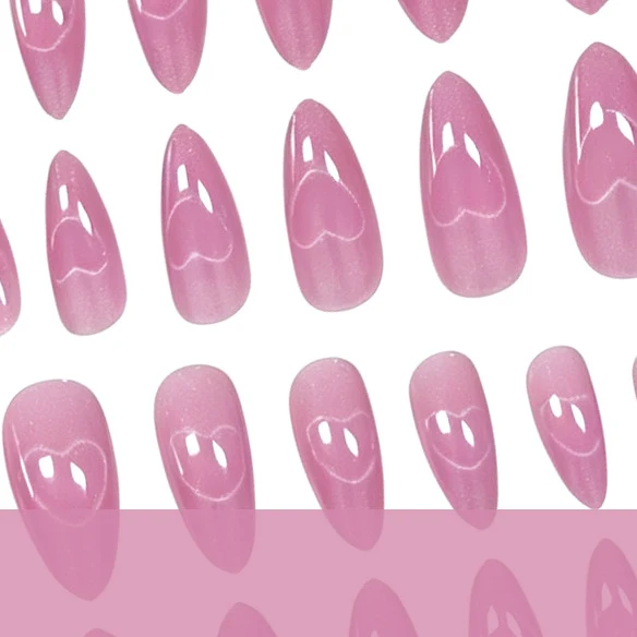 Heart-Designed Acrylic Nail Art Enhancements Stornfield
