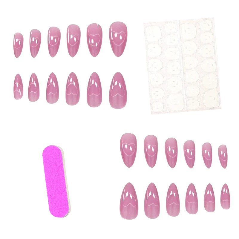 Heart-Designed Acrylic Nail Art Enhancements Stornfield