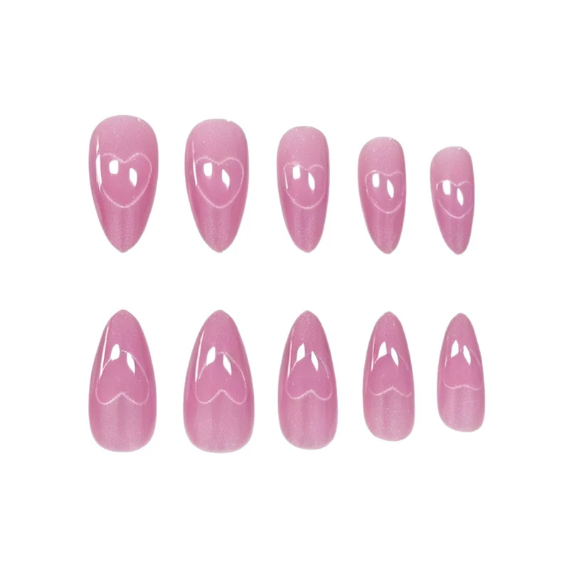Heart-Designed Acrylic Nail Art Enhancements Stornfield