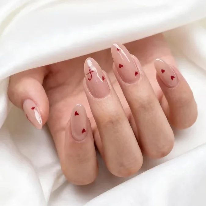 Heart-Design Acrylic Nail Enhancements Stornfield