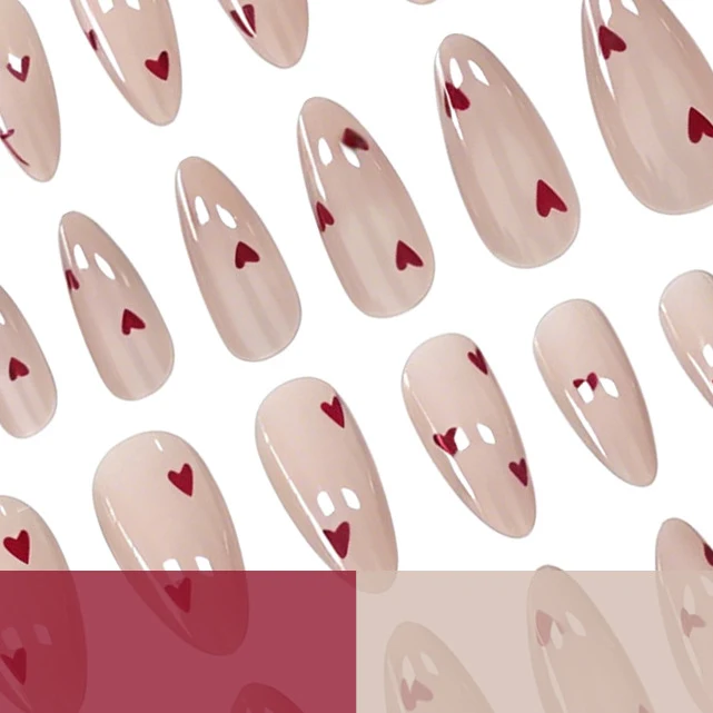 Heart-Design Acrylic Nail Enhancements Stornfield