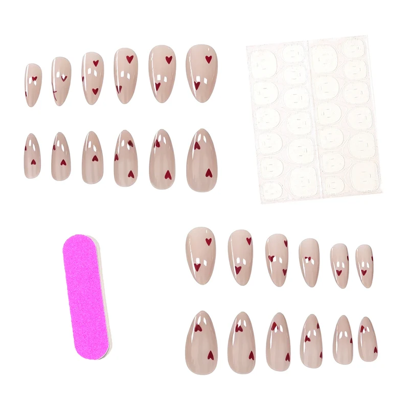 Heart-Design Acrylic Nail Enhancements Stornfield
