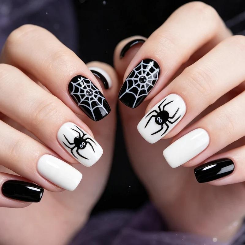 Halloween-Themed Spider Nail Art Set Stornfield