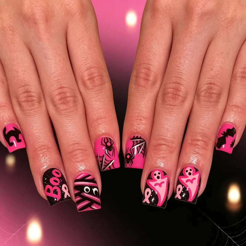 Halloween-Themed Spider and Ghost Nail Art Set Stornfield