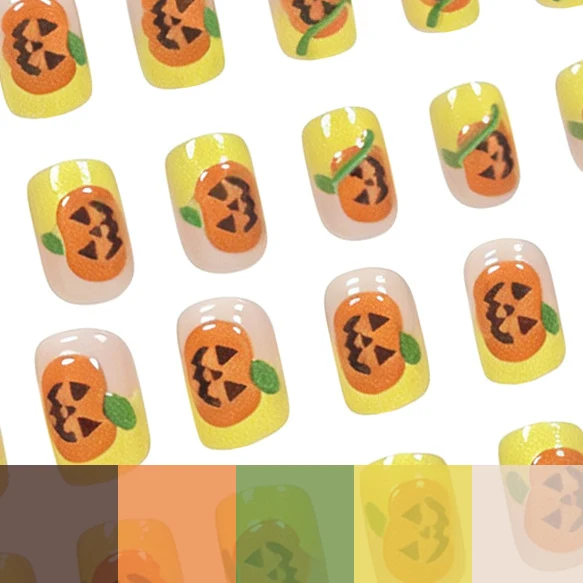 Halloween-Themed Pumpkin Nail Art Enhancements Stornfield