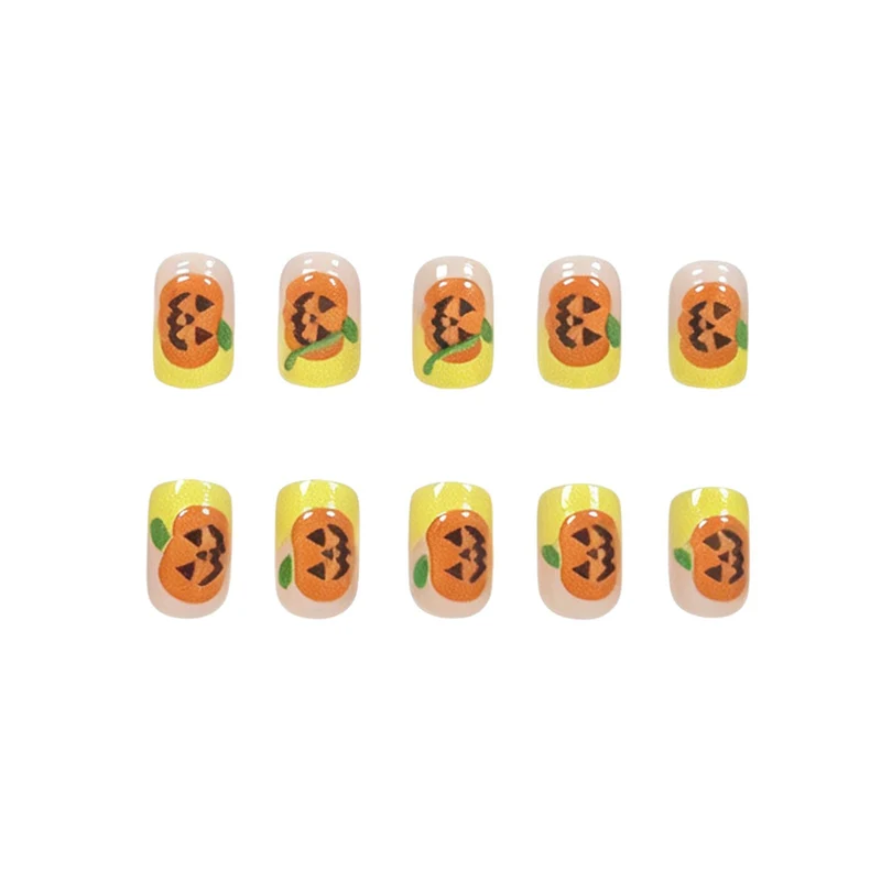 Halloween-Themed Pumpkin Nail Art Enhancements Stornfield