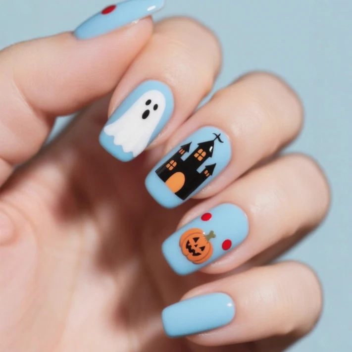 Halloween-Themed Press-On Nail Art Set Stornfield