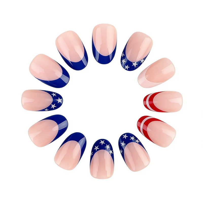 Künstlerische amerikanische Flagge Nagelkunst Karnz