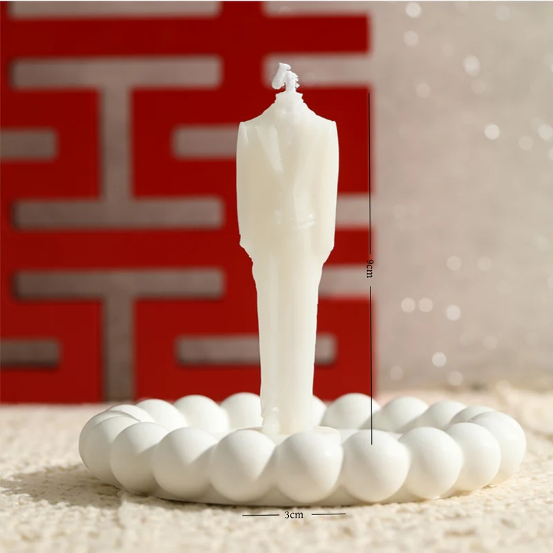 Sculptural Suit-Torso Decorative Soy Wax Candle Centerpiece
