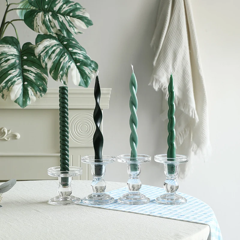Sculptural Ribbon-Twist Taper Candle Set