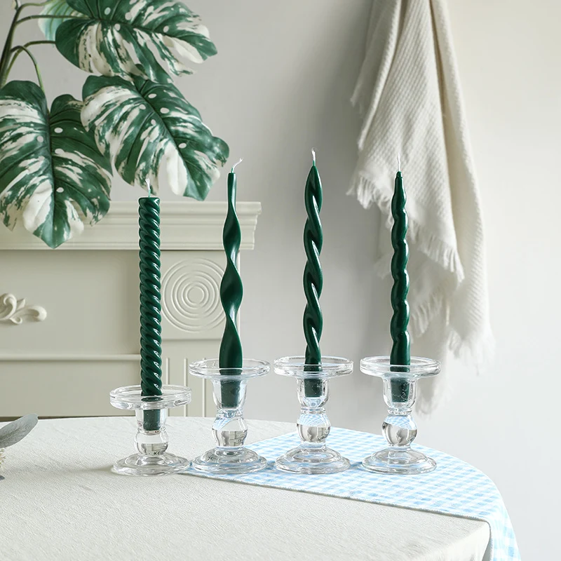 Sculptural Ribbon-Twist Taper Candle Set