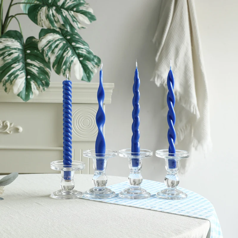 Sculptural Ribbon-Twist Taper Candle Set