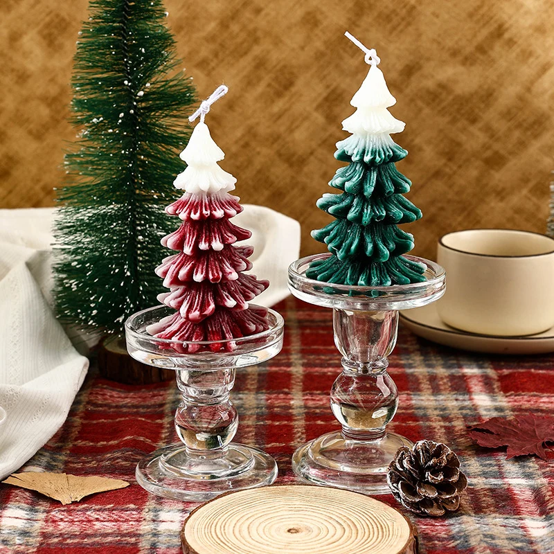 Sculptural Pine Christmas Tree Decorative Soy Wax Candle