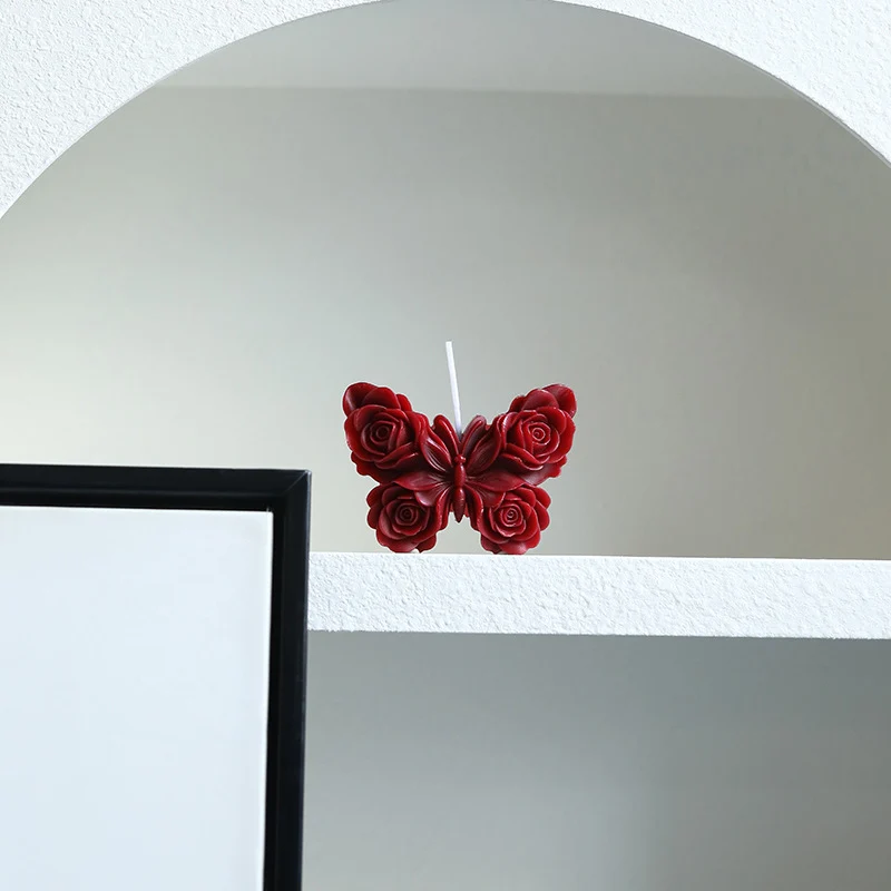 Sculpted Bow-Shaped Decorative Soy Wax Candle with Cotton Wick